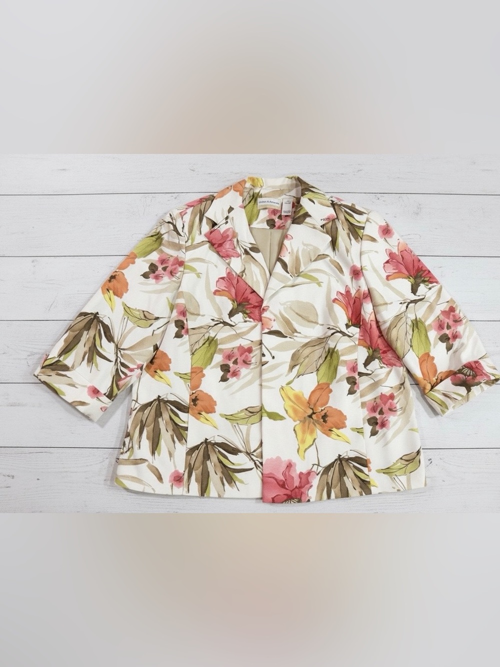 NWOT Women’s 18W Alfred Dunner Woman Floral Open Front Blazer
